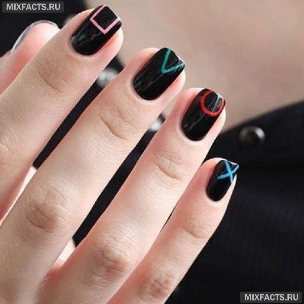 Маникюр с черным лаком – модные тенденции и идеи дизайна на короткие и длинные ногти с фото 