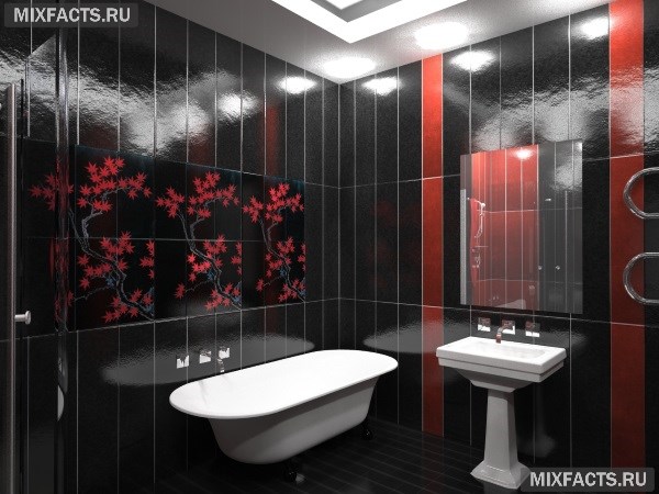 Черный дизайн ванной комнаты