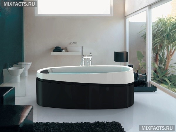 Черный дизайн ванной комнаты