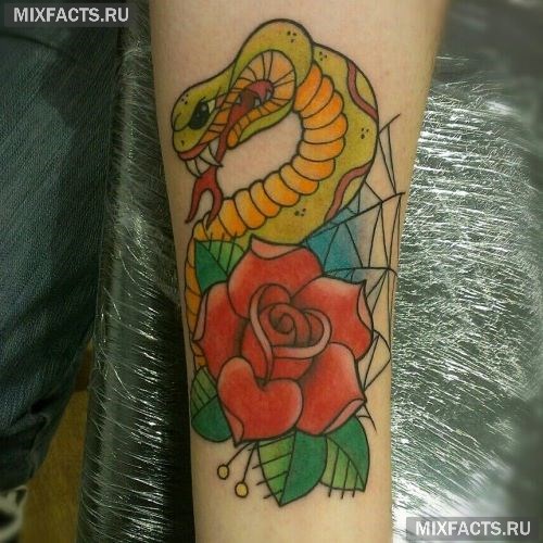 татуировка змеи на руке