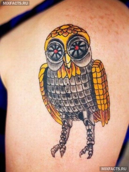 красивая татуировка сова
