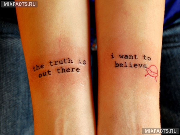 оригинальные двойные татуировки на руке
