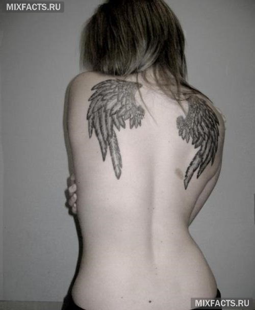 женские тату в виде крыльев на спине