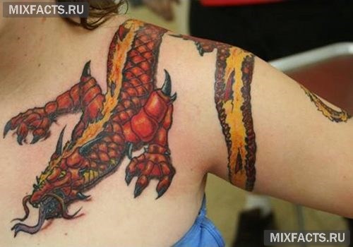 татуировка для девушки дракон