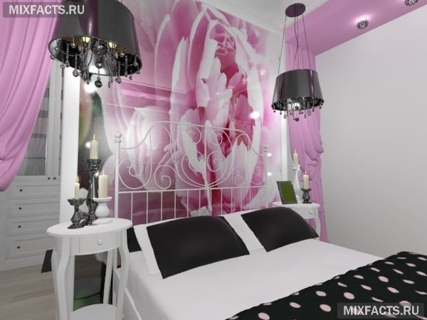 цветы в дизайне спальни