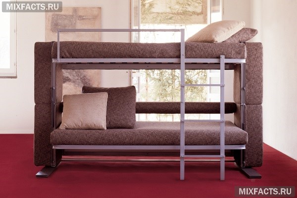 Двухэтажная кровать с диваном внизу
