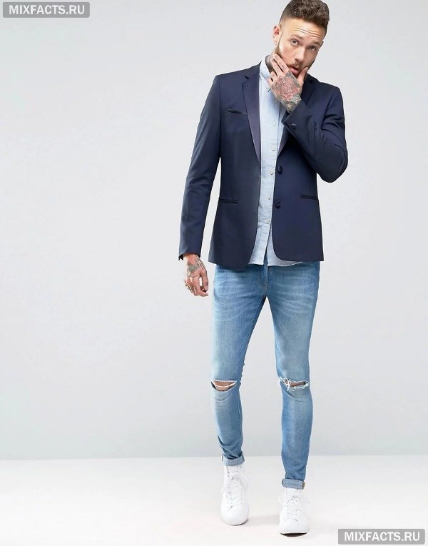 Стильные мужские пиджаки под джинсы 