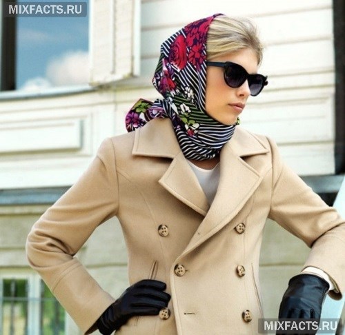 Как красиво повязать платок на голову зимой?  