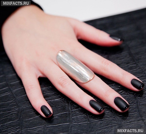 Маникюр с черным лаком – модные тенденции и идеи дизайна на короткие и длинные ногти с фото 