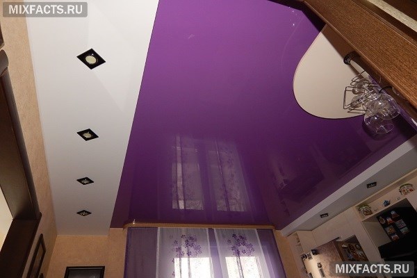 Двухуровневые натяжные потолки для зала - особенности, плюсы и минусы, фото в интерьере  