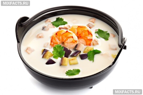 Рецепт супа Том Ям на кокосовом молоке с креветками