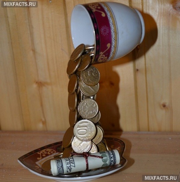 Парящая чашка с деньгами своими руками с фото  