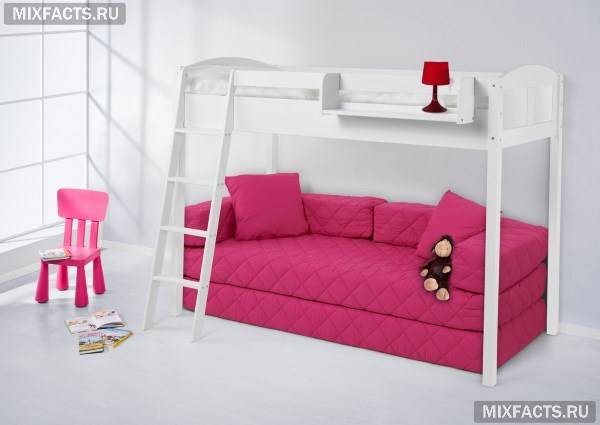 Детская кровать-чердак для девочки и мальчика. Обзор моделей с рабочей зоной и диваном 