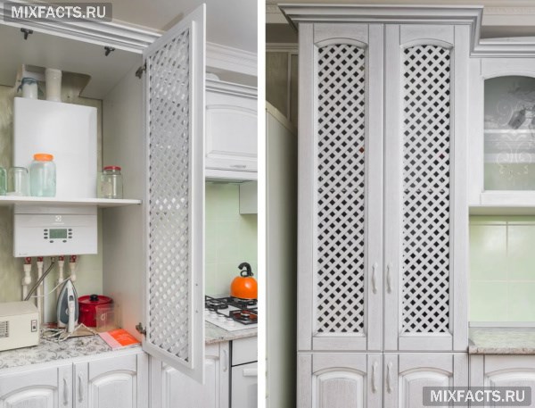 Как спрятать газовый котел на кухне – дизайн идеи с фото 