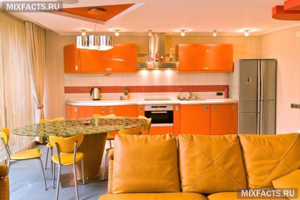 Кухни оранжевого цвета