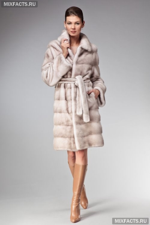 зимнее женское меховое пальто