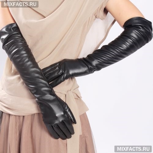 женские кожаные перчатки 