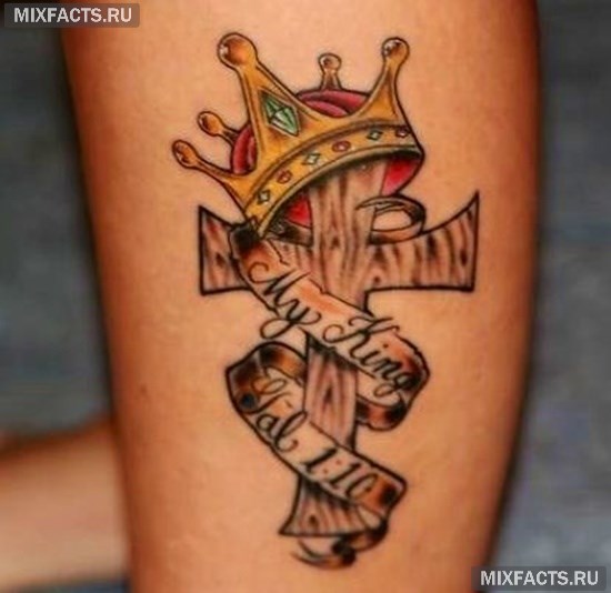 татуировка короны с крестом фото