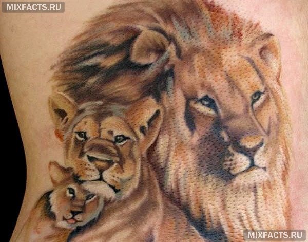 женские татуировки льва 