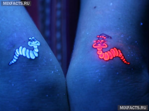 ультрафиолетовая неоновая татуировка