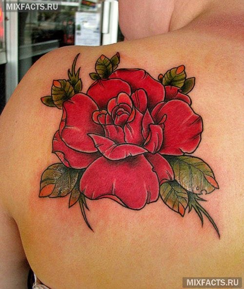 татуировка роза для девушек