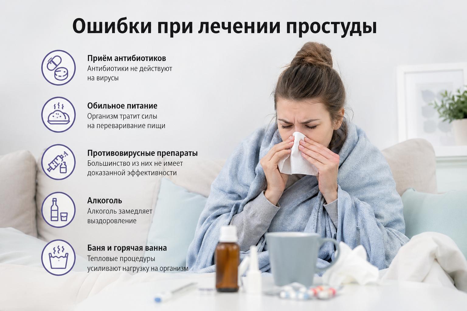 Чихать на правила нельзя: главные ошибки при лечении простуды